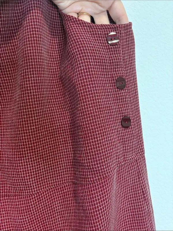 Sleeveless Maxi Dress in Deep Red plaid/gingham 10 - Image 3