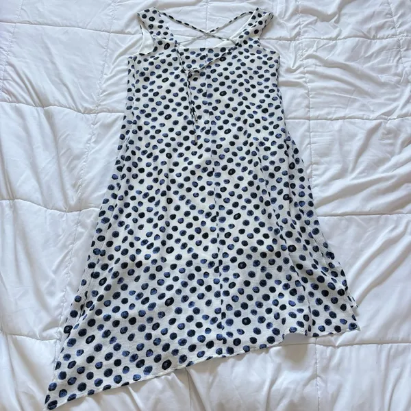 NWT Womens Size Small White Blue Polka Dot Tank Maxi Dress‎ Summer Beach Classic - Image 9