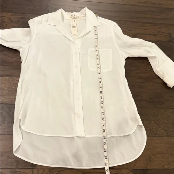 New With Tags Cloth & Stone White Anthropologie Blouse Sz M - Image 6