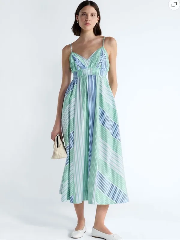 NWT Free Assembly Striped 100% Cotton Maxi Dress sz L 12-14 - Image 5