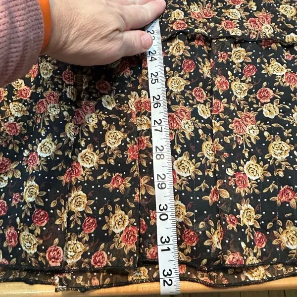 🆕‎ Nasty Gal I’ll be Bouquet black floral bell sleeve mini dress size 6 - Image 12