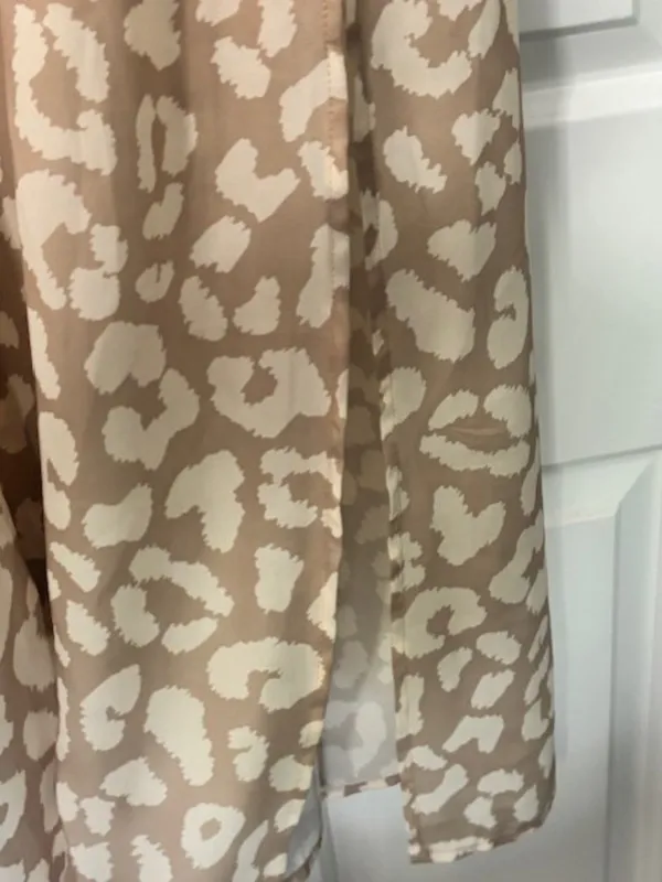 Pink Lily Beige Cream Abstract Dot Slip Midi Dress S Spaghetti Straps Casual - Image 5