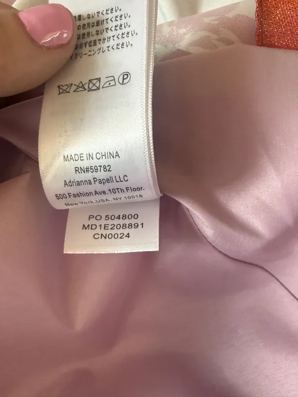 Aidan Mattox Adrianna Pappel Metallic Floral Jacquard Gown Pockets NWT US 6 Flaw - Image 16