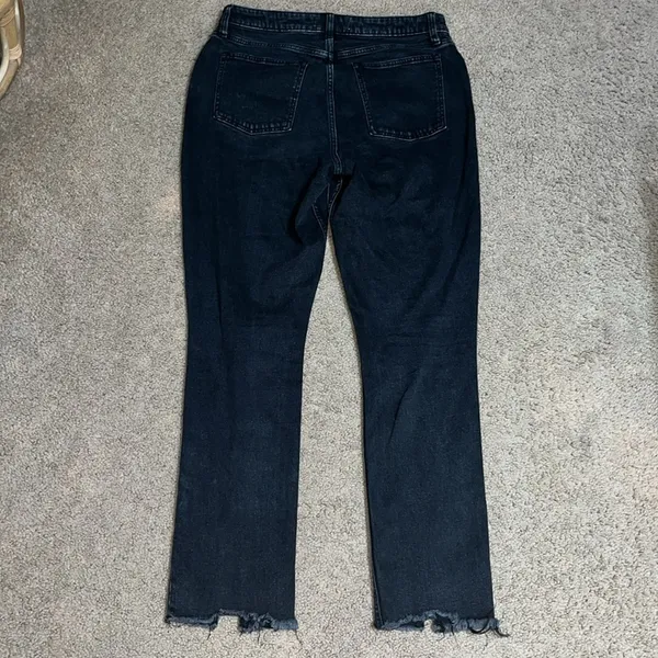 Abercrombie & Fitch Curve Love Skinny High Rise Seam Raw Split Hem Black 31‎ 12R - Image 9