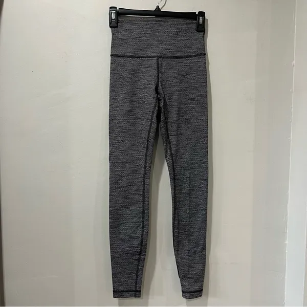 Lululemon Wunder Under‎ High Rise Tight Heathered Black Size 4 W5AM9S - Image 2