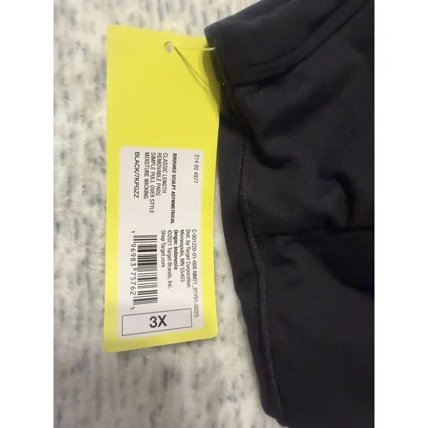 All in Motion Womens Black One Shoulder Sports Bra‎ Top Size 3X Moisture Wicking - Image 2
