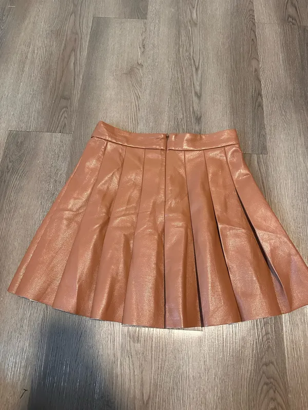 Aritzia Sunday Best brown leather mini skirt  - Image 5