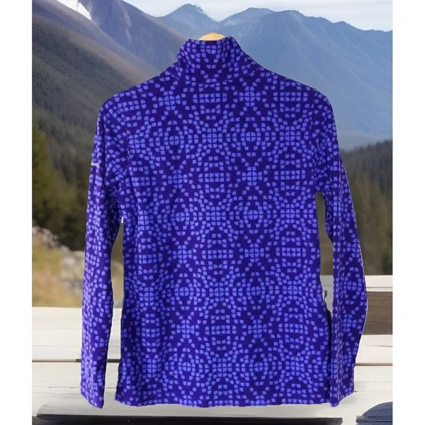 Columbia Purple‎ Patterned Half-Zip  fleece top - size M - Image 3