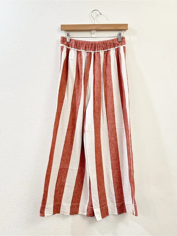 Madewell Huston Pull-On Crop Pants in Bold Stripe Size Small - Image 7