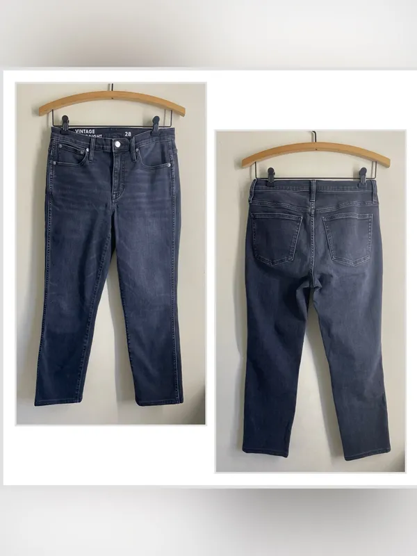 J.Crew Vintage Slim Straight Jeans Women’s 28 Charcoal Black Ankle Crop - Image 2