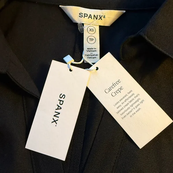 SPANX Carefree Crepe Collared Shirt Dress Black Sz XS NWT $198 - Image 5