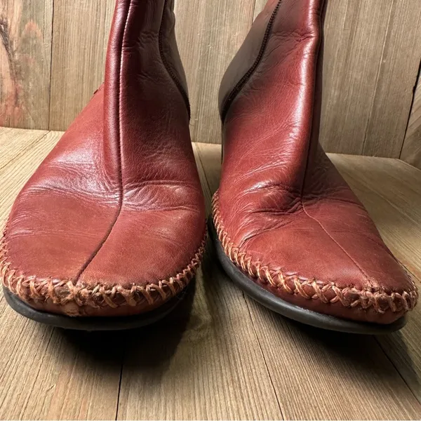 Pikolinos Brown Leather Women’s Ankle Boots w/ Moccasin‎ Stitching size 9.5 (40) - Image 3