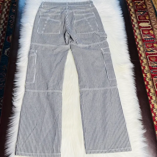 Edikted Black and White Stripe Out Cargo Pants - Image 6
