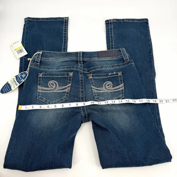 Seven 7 Jeans Women’s 4 Blue Slim Boot Super Stretch Denim Whisker Wash NWT - Image 10