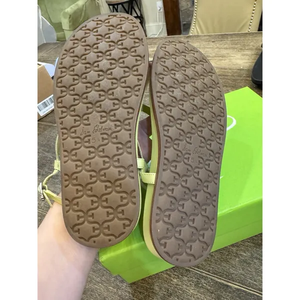 Sam Edelman‎ Womens Kiwi Green Naomi Leather T Strap Flat Sandals Size 5.5 - Image 6