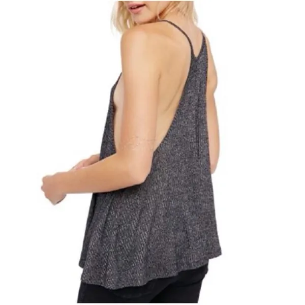 Free People Intimately NWT Wear Me Now Racer Back Tank Gray Size Small Ribbed - Image 2