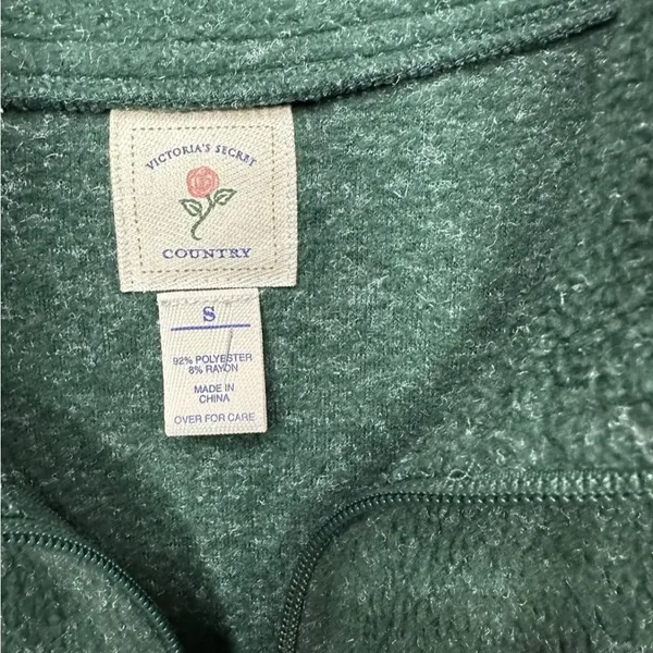 Victoria Secret Sweater Womens Pullover‎ Quarter Zip Green Country Casual Ladies - Image 4