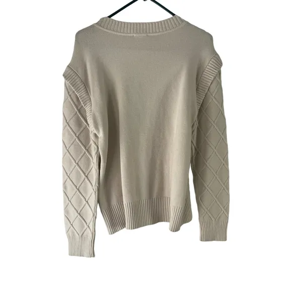 Raya Women's‎ Size Large Cream Chunky Knit Sweater - Image 5