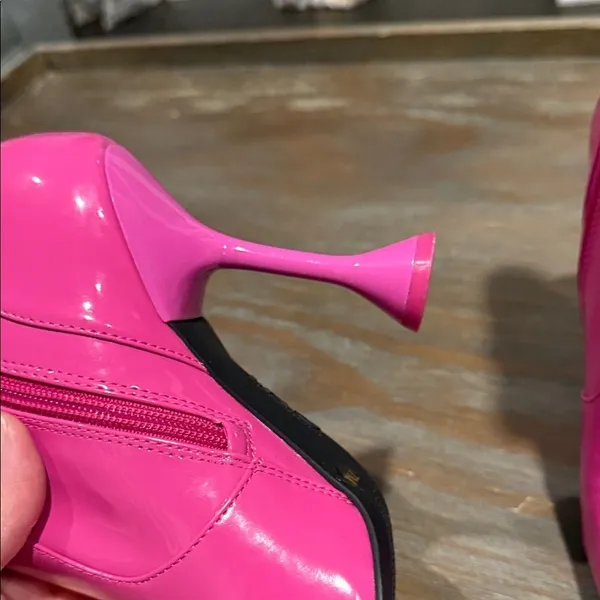 INC Hot Pink Patent Ankle Heeled Boots 7 Barbiecore Y2K Bratz Doll‎ Festival - Image 7