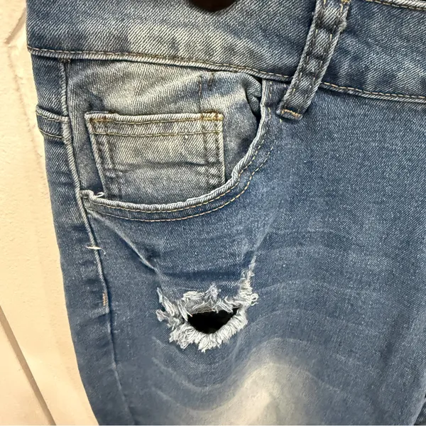 Unbranded Distressed Cotton Skinny Jeans - Image 3