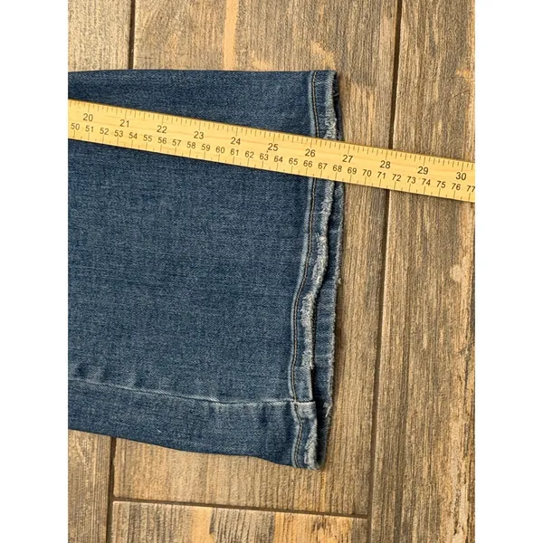 Risen Los Angeles‎ Size 2XL Distressed Flare Jeans Medium Wash Raw Hem High Rise - Image 8