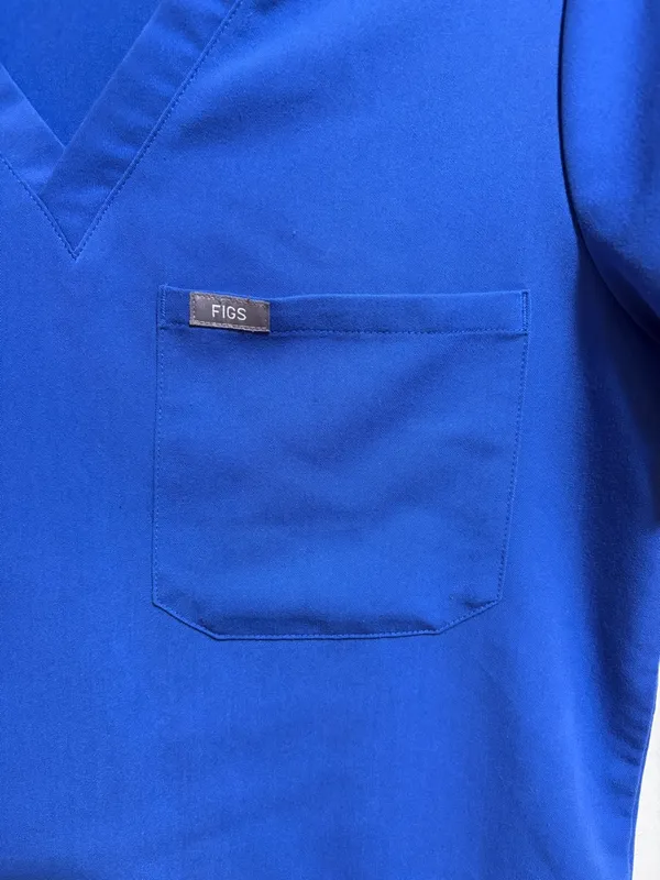 Figs Technical Collection Catarina One Pocket Scrub Top Denim Blue Size Small - Image 3