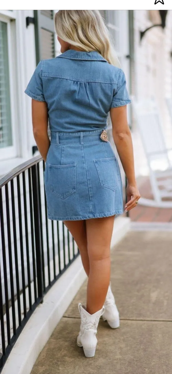 These Three Boutique Jean Mini Dress - Image 4