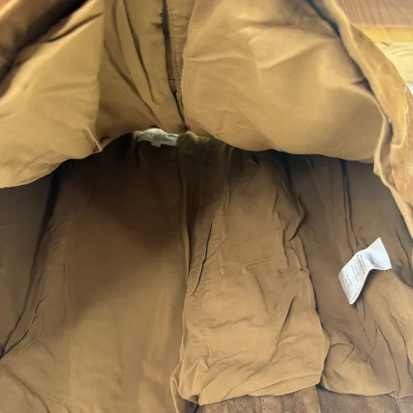 Sezane Brown Goat Leather Suede Snap Mini Skirt Size 42 / 10 - Image 7