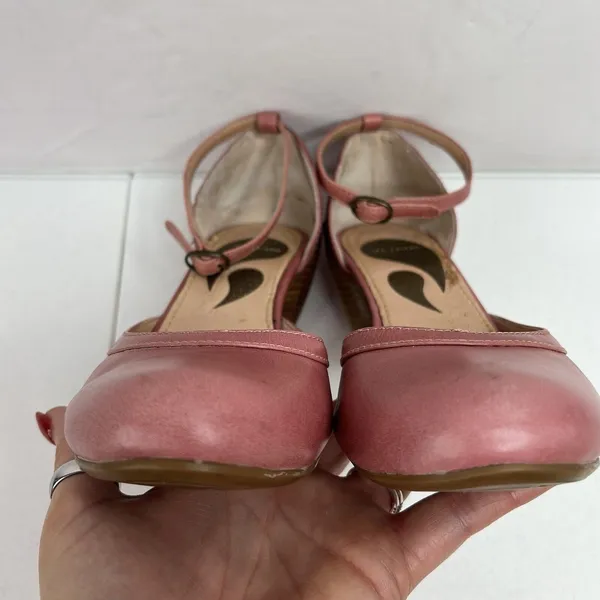 JUMP 7.5 Bayke Pink Leather Ankle Strap Cone Heel dOrsay Pumps Retro Style - Image 12