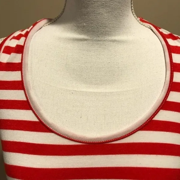 Ella Moss Red & White Striped Tank Top - Image 3