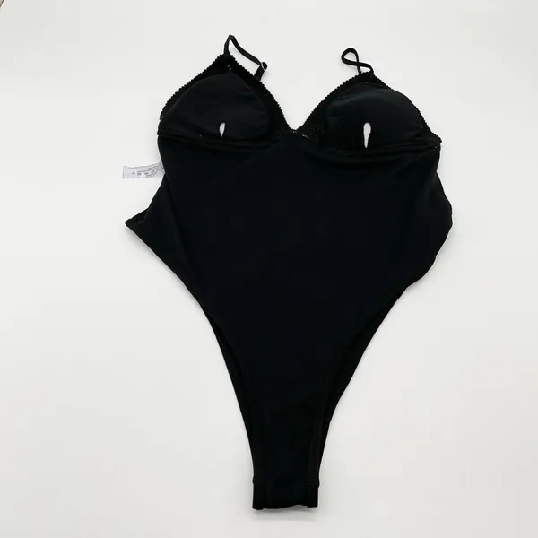 Cheeky High Cut Womens Swimsuit Size Large Black Gold Glam Beach Summer Resort‎ - Image 6