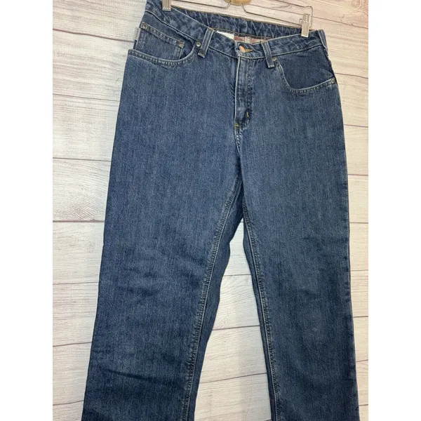 Carhartt Flannel Lined Straight Leg Jeans Womens Size 8X 30 Blue Denim - Image 5