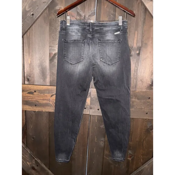 KanCan High Rise Ankle‎ Skinny Jeans Women's Sz 31 Washed Black Distressed - Image 3