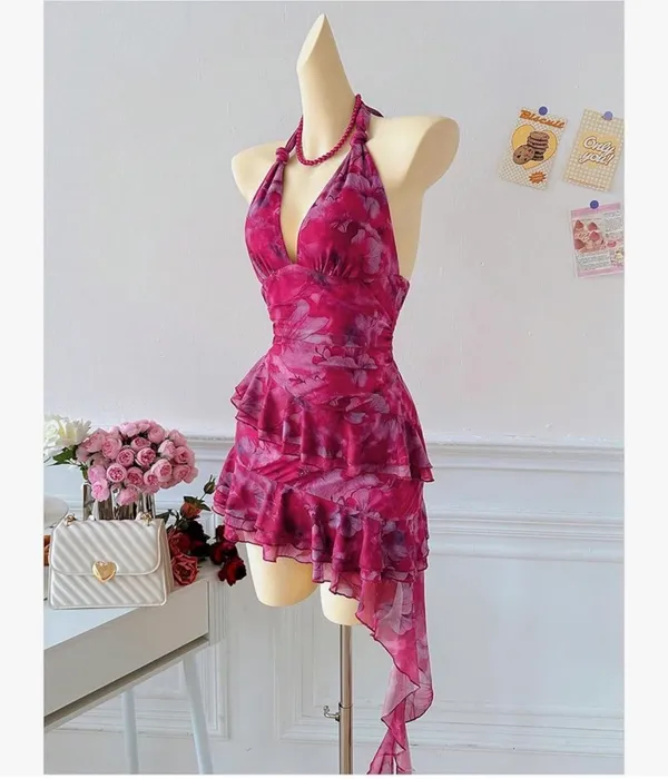 Pink floral summer zara larson mini dress - Image 2