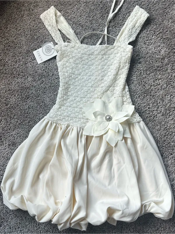 Ivory Flower Vietnam Made Bridal Accent Bubble Dress and Bloomers - Image 2
