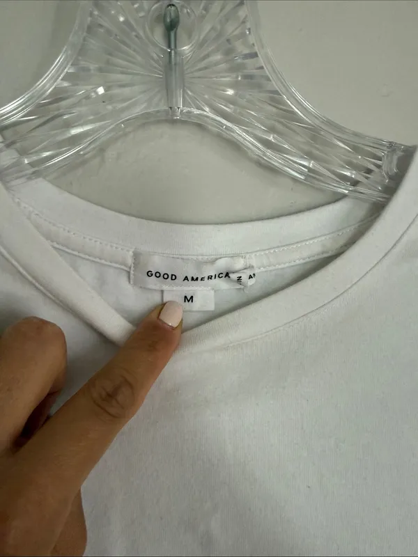 Good American White Crewneck Tee - Image 4