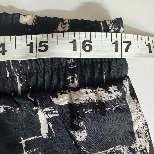 Vintage Y2K Wet Seal Ruched Ankle Pants Black White Pull Up Emo Grunge Punk Sz L - Image 7