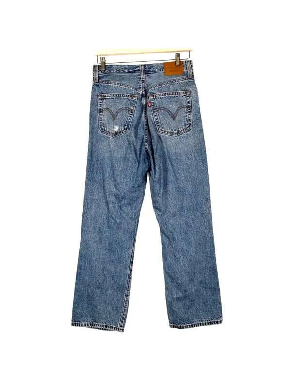 Levi's Ribcage Straight Ankle Distressed Jeans Size 28 - Image 3