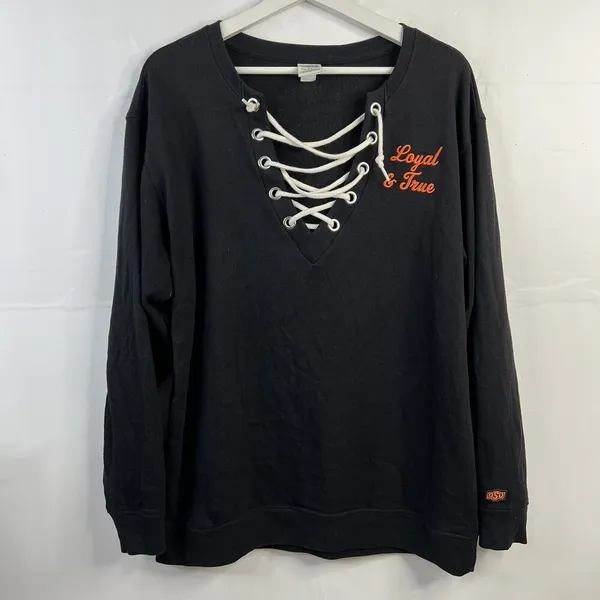Victoria's Secret PINK Size M Pullover Sweatshirt OSU Oklahoma State 5th & Ocean - Image 2
