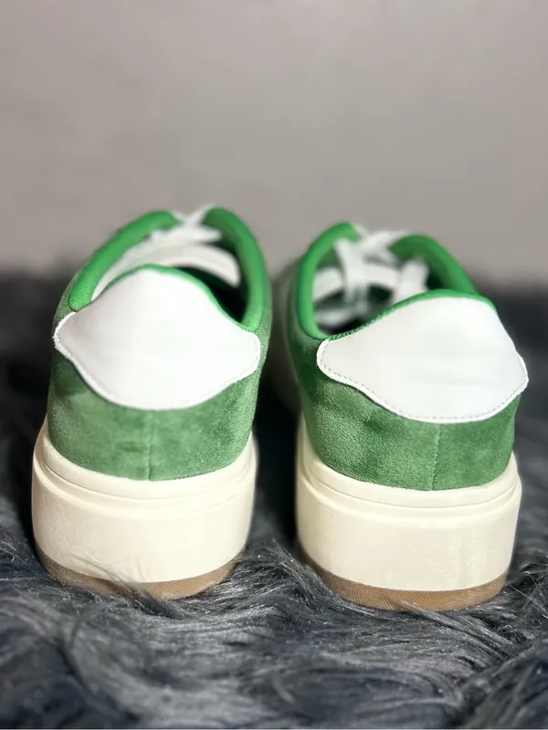 Madden Girl Y2K Navida Sneaker Green Platform White Strip Sneakers Size 9 - Image 9