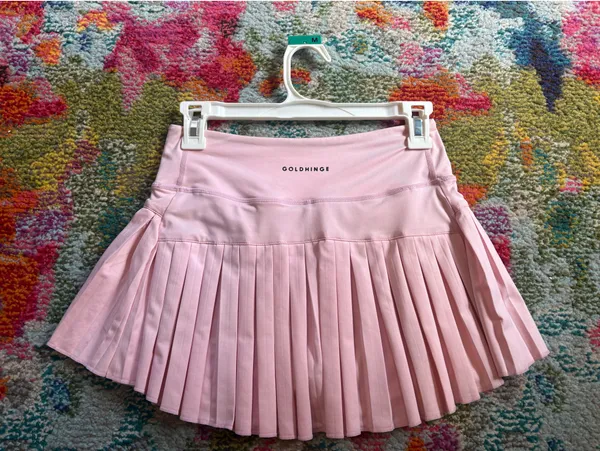 Gold Hinge Small Pink Pleated Tennis Skirt - Image 2