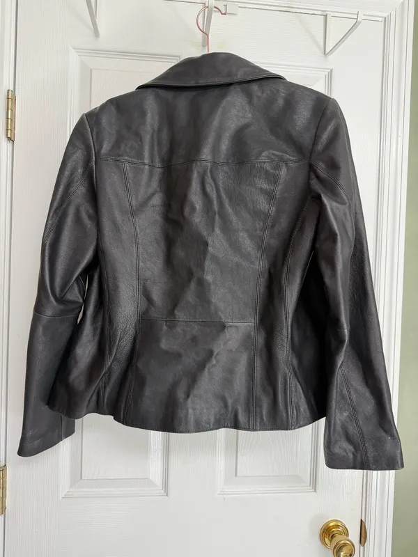 Wilson’s Leather Black Jacket Vintage - Image 2