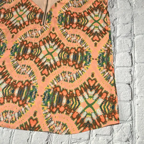 Collective Concepts Multicolor Watercolor Coral sleeveless Blouse size Large - Image 13