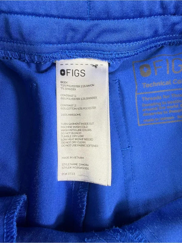 Figs Women's Technical Collection Royal Blue Joggers with Drawstring - Image 5