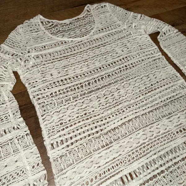 Tavik+ Cream Crochet Knit Swim Cover Up - Image 2