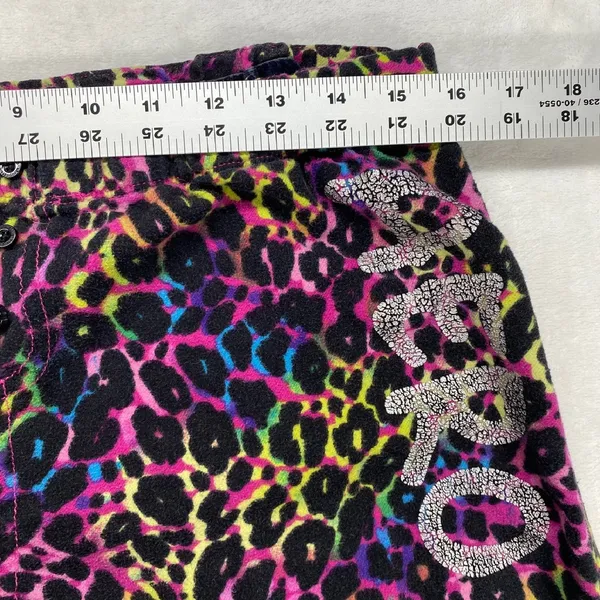 AERO Leopard Print Flannel Lounge Pants Rhinestone Logo Comfy Casual‎ Medium - Image 2