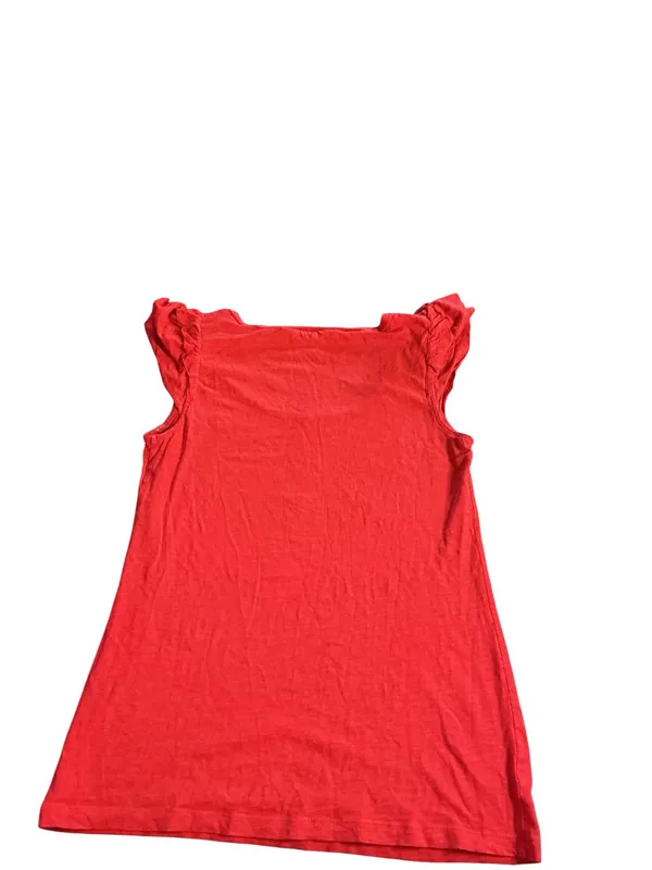 LOFT Red Ruffle Sleeve Scoop Neck Knit Top - Size Medium - Image 2