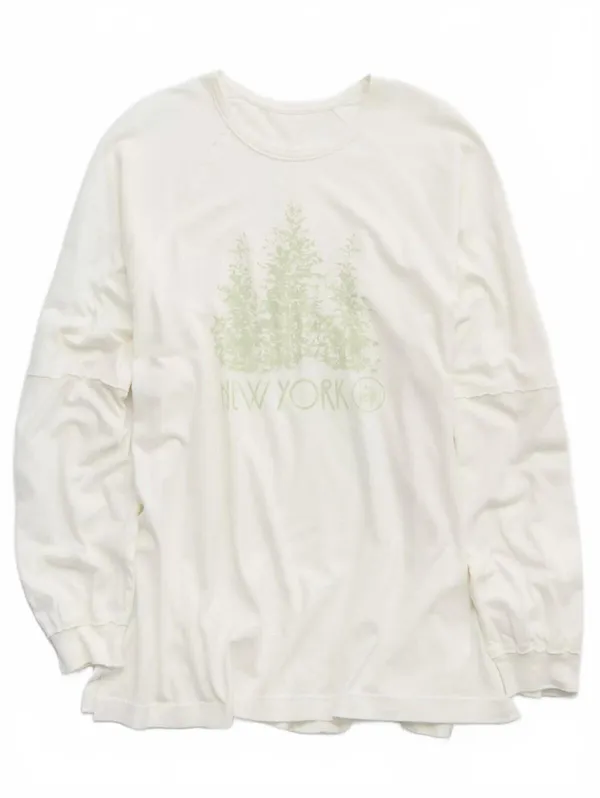 AE Aerie Cozy Long Sleeve Oversized Boyfriend T-Shirt American Eagle New York XS - Image 2