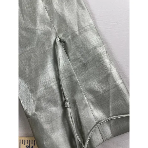 Nasty Gal Satin Cropped Blazer Size 4 Mint Shimmer New With Tag - Image 8