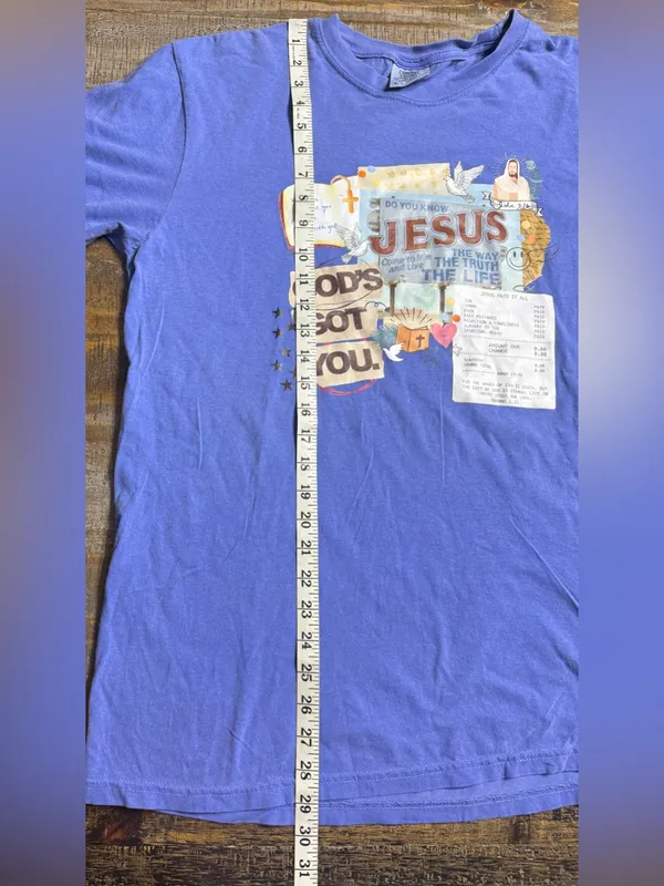 Comfort Colors Blue Christian Graphic Tee - "God's Got You" - Image 7